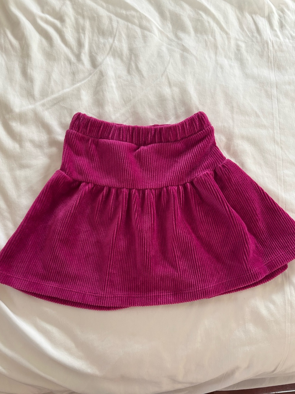 Girls' Fuchsia Corduroy Skirt